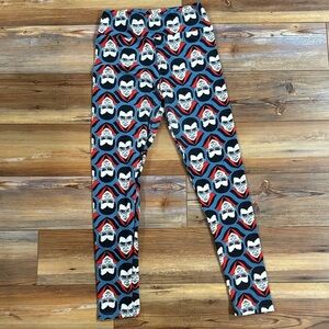 LuLaRoe OS Leggings with Vampire Print in Black, Red, and Gray